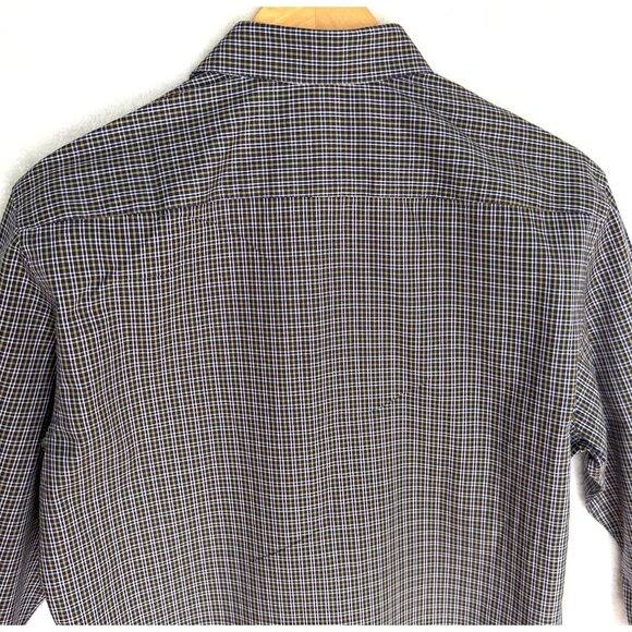 SIZE 40 ,15 3/4 Prada Mens Plaid L/S Button-Up Shirt Cotton Blend, blue olive It - Picture 6 of 11